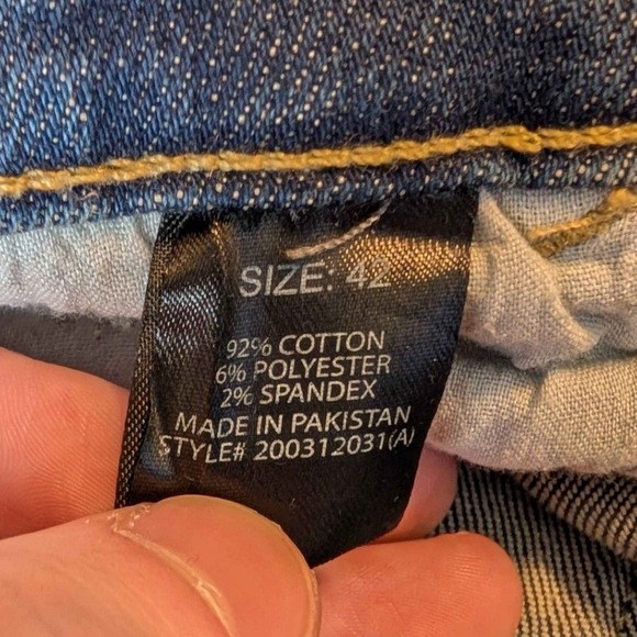 Fashion Nova Men Moto Jeans Mens 42 Blue Distressed - Picture 4 of 5